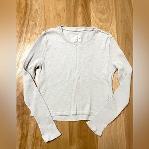 Christina Lehr Beige Crop Thermal Cotton Shirt